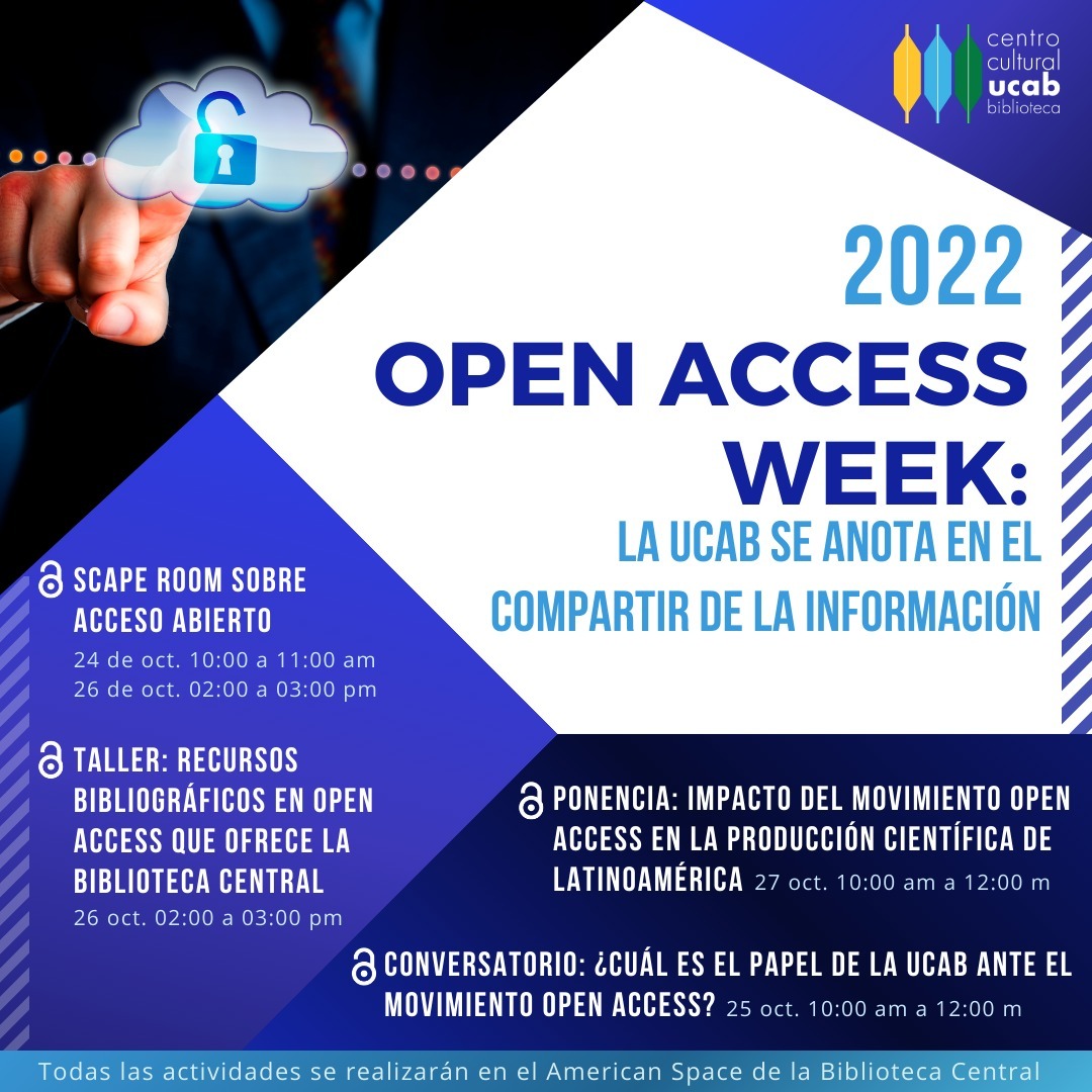 Open Access week: la UCAB se anota en el compartir de la información Semana Internacional de Acceso Abierto 2022